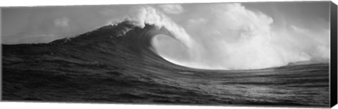 Framed Waves in the sea, Maui, Hawaii (black and white) Print