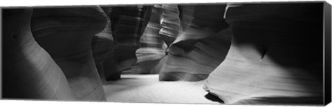 Framed Rock formations in Black and White, Antelope Canyon, Arizona Print