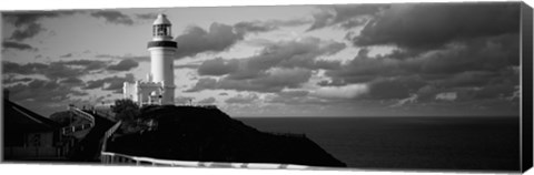 Framed Lighthouse at the coast, Broyn Bay Light House, New South Wales, Australia (black and white) Print