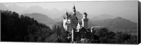 Framed Castle on a hill, Neuschwanstein Castle, Bavaria, Germany Print