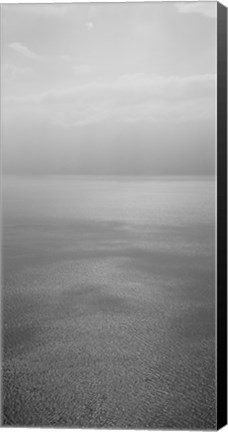 Framed Reflection of clouds on water, Lake Geneva, Switzerland (black and white) Print