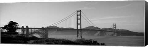 Framed Golden Gate Bridge in Black and White Print