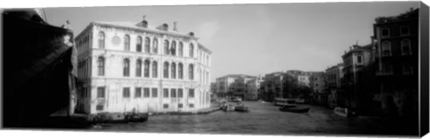 Framed Canal buildings in black and white, Grand Canal, Venice, Italy Print