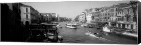 Framed Grand Canal in black and white, Venice, Italy Print