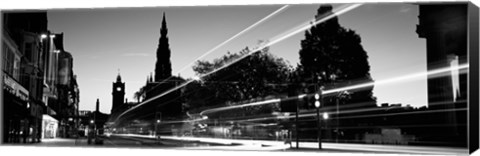 Framed Traffic on the street, Princes Street, Edinburgh, Scotland Print