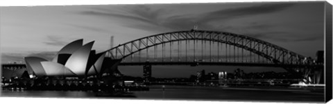 Framed Australia, Sydney (black and white) Print