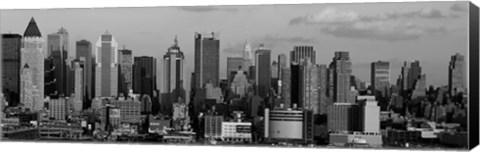 Framed Manhattan Skyline in Black and White Print