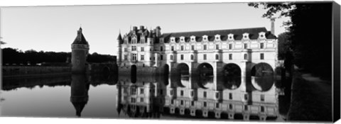 Framed Chateau de Chenonceaux Loire Valley France (black and white) Print