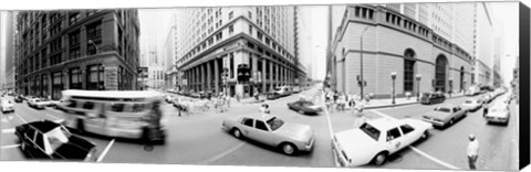 Framed USA, Illinois, Chicago, Vehicles on the road Print