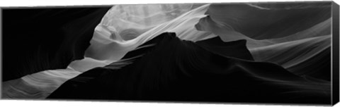 Framed Antelope Canyon, Arizona (black &amp; white) Print