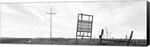 Framed Signboard in the field, Manhattan, Kansas, USA Print