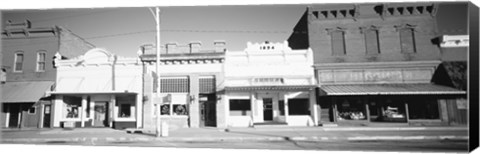 Framed Store Fronts, Main Street, Small Town, Chatsworth, Illinois (black and white) Print