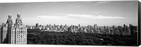 Framed Cityscape Of New York City in black and white, New York State Print