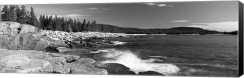 Framed Waves breaking on rocks at the coast, Acadia National Park, Schoodic Peninsula, Maine, USA Print