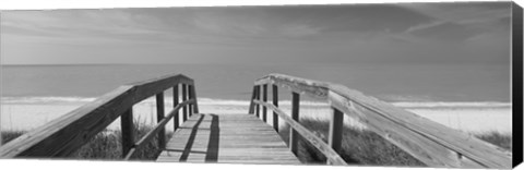 Framed Boardwalk on the beach, Gasparilla Island, Florida, USA Print