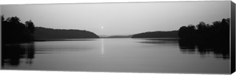 Framed Reflection of sun in a lake, Lake Chatuge, Western Mountains, North Carolina, USA Print