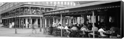 Framed Black and white view of Cafe du Monde French Quarter New Orleans LA Print