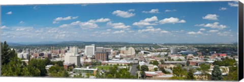 Framed High angle view of a city from Cliff Park, Spokane, Washington State, USA Print