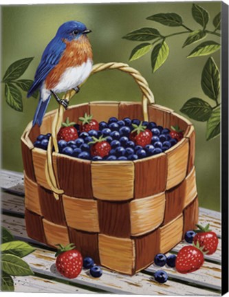 Framed Blueberry Basket Print