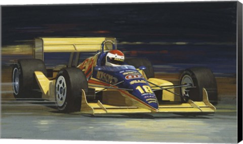Framed Yellow Race Car Print