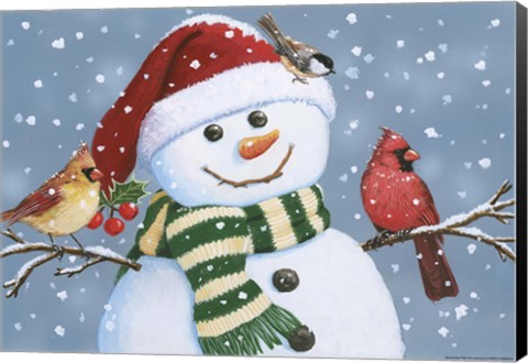 Framed Santa Snowman Print