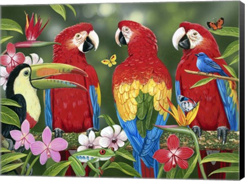 Framed Tropical Friends Print