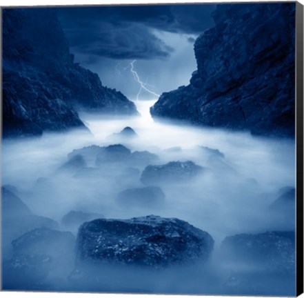 Framed Tormenta en ixtapa Blue Print