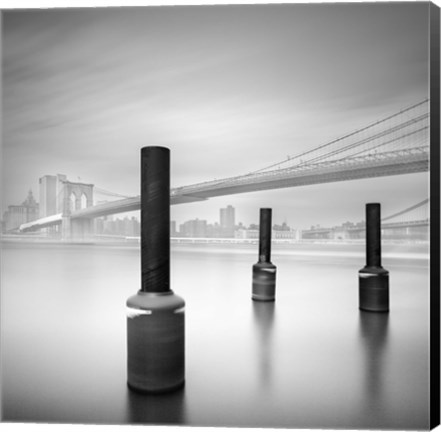 Framed 3 postes en Brooklin bridge Print