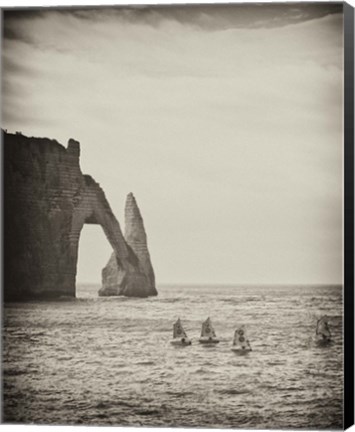 Framed Four Blue Sails Print