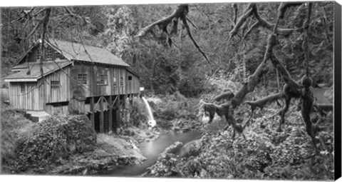 Framed Cedar Creek Grist Mill B&amp;W Print