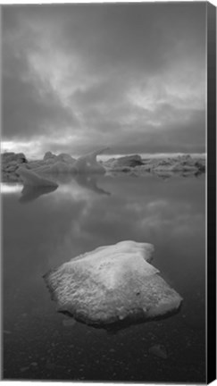 Framed Icebergs 1 Vertical B&amp;W Print