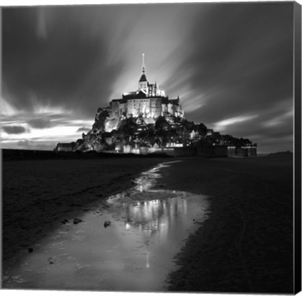 Framed St Michel Reflection Print