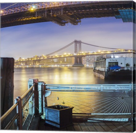 Framed Brooklyn Bridge Pano 2 3 of 3 Print