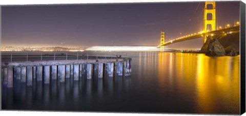 Framed Golden Gate Pier and Stars Print
