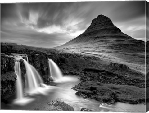 Framed 3 Waterfalls BW Print