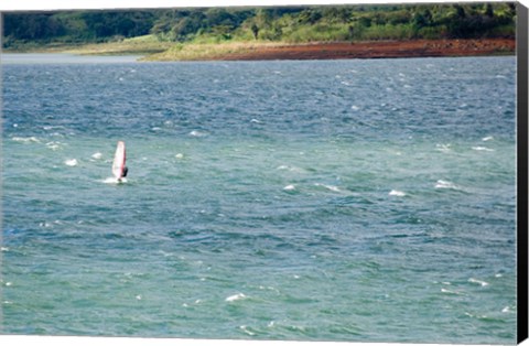 Framed Wind surfer in a lake, Arenal Lake, Guanacaste, Costa Rica Print