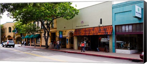 Framed Stores at the roadside, Downtown San Luis Obispo, San Luis Obispo County, California, USA Print