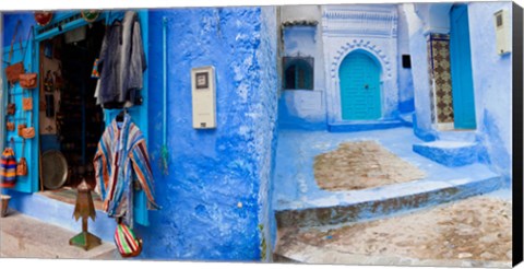 Framed Store in a street, Chefchaouen, Morocco Print