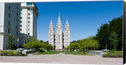 Framed Facade of a church, Mormon Temple, Temple Square, Salt Lake City, Utah Print