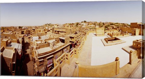Framed Rooftop view of buildings in a city, India Print