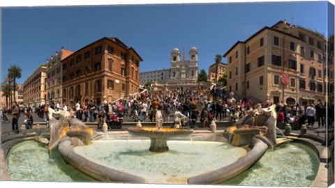 Framed Fontana Della Barcaccia at Piazza Di Spagna, Rome, Lazio, Italy Print