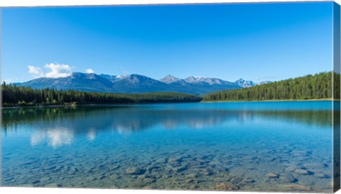 Framed Patricia Lake with mountains in the background, Jasper National Park, Alberta, Canada Print