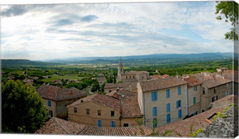 Framed Clouds over a town, Place du Terrail, Bonnieux, Vaucluse, Provence-Alpes-Cote d&#39;Azur, France Print