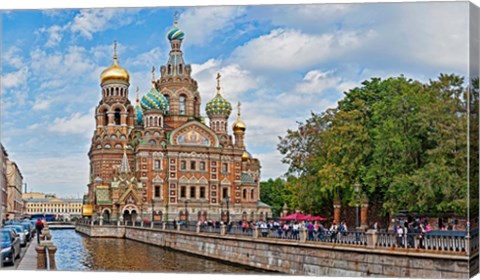 Framed Church in a city, Church Of The Savior On Blood, St. Petersburg, Russia Print