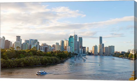 Framed Buildings at the waterfront, Brisbane, Queensland, Australia Print