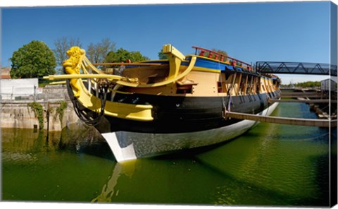 Framed Replica of the Count of La Fayette ship, Rochefort, Charente-Maritime, Poitou-Charentes, France Print