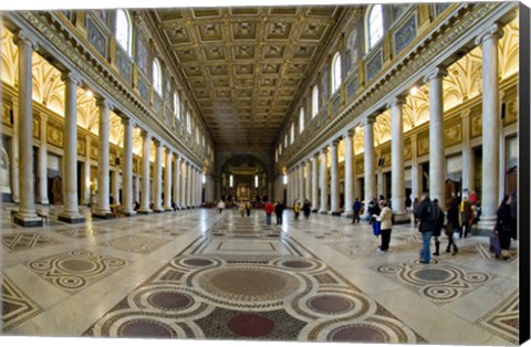 Framed Tourists at a church, Santa Maria Maggiore Church, Rome, Lazio, Italy Print