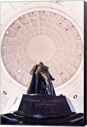 Framed Statue of Thomas Jefferson in a memorial, Jefferson Memorial, Washington DC, USA Print