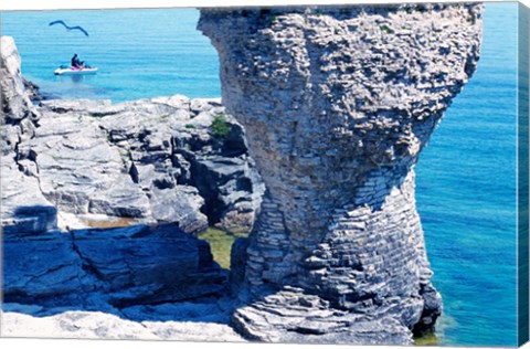 Framed Rock formations, Bruce Peninsula, Georgian Bay, Ontario, Canada Print