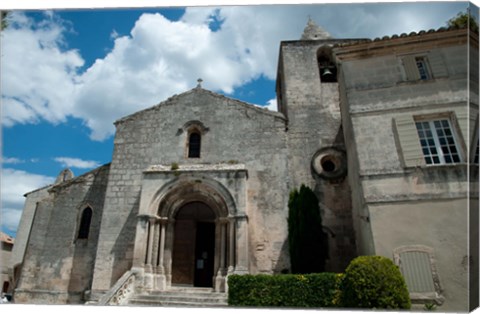 Framed Facade of a church, Eglise Saint-Vincent, Les Baux-De-Provence, Bouches-Du-Rhone, Provence-Alpes-Cote d&#39;Azur, France Print